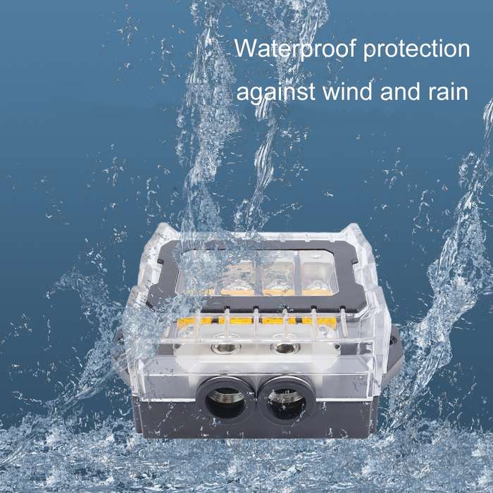 80A Car Audio Amplifier Modified Solid Brass Fuse Holder With Transparent Cover, Specifications: 4-w
