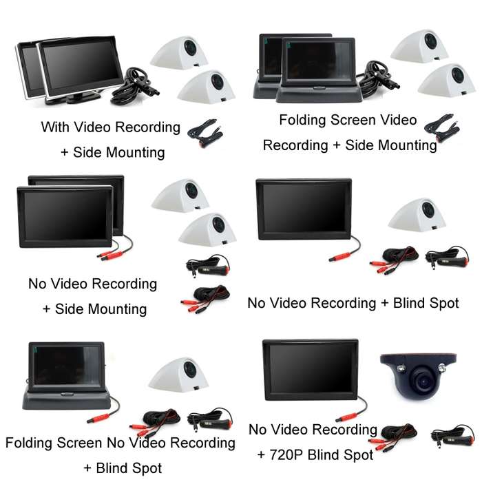 5 Inch AHD Video Monitor Car Reversing High-Definition Camera, Specification: No Video Recording + B