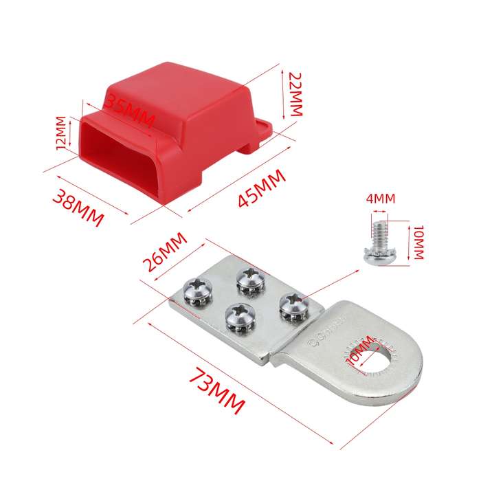 RV Yacht Industrial Distribution Box Copper Battery Terminal, Specifications: Two With Terminal