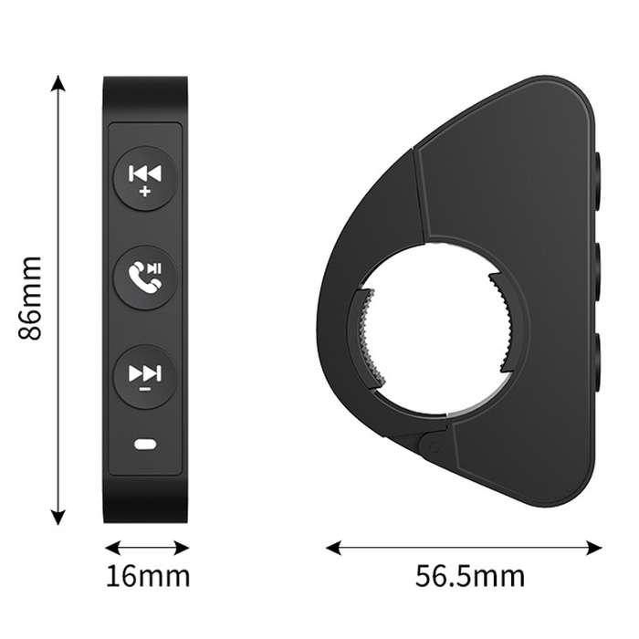 Q15 Motorcycle Riding Wireless Bluetooth Handlebar Control Phone Button Remote Controller(Black)