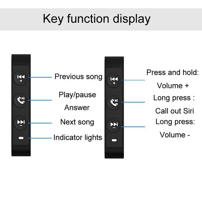 Q15 Motorcycle Riding Wireless Bluetooth Handlebar Control Phone Button Remote Controller(Black)