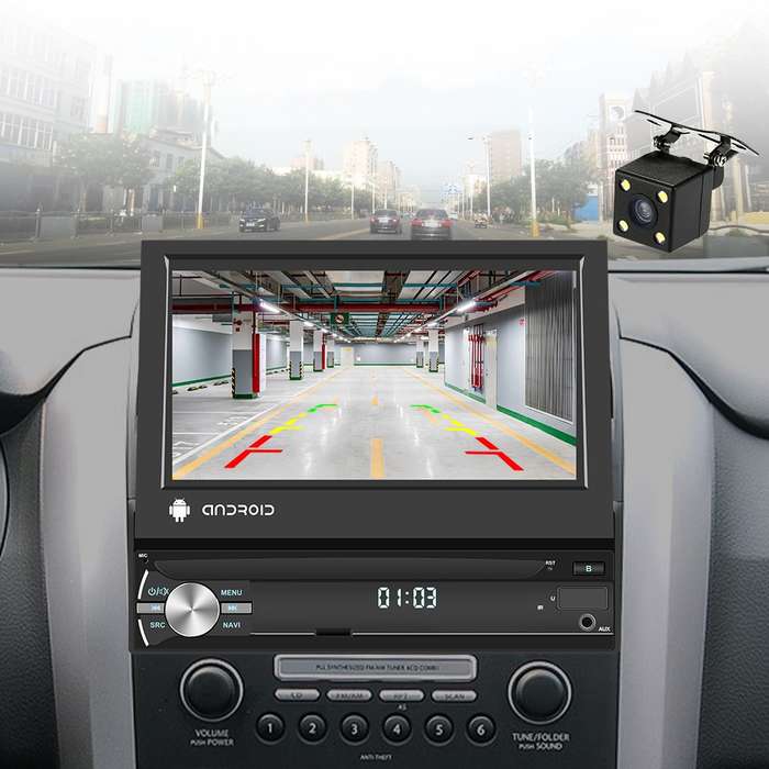 1+32G 7-Inch Single Din Android 10.0 Carplay Screen With GPS Navigation/Bluetooth/Mirror Link/DVR In