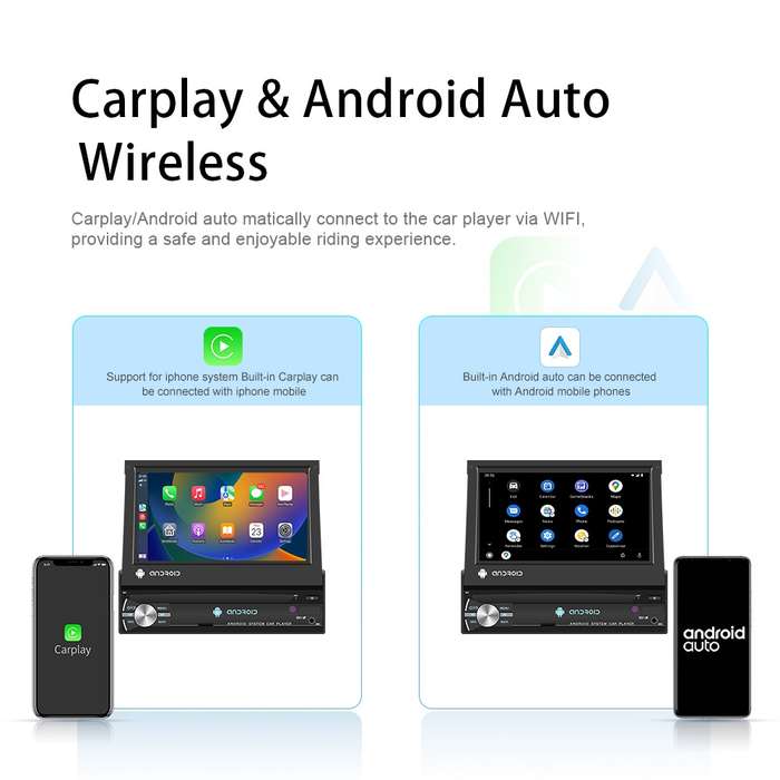 1+32G 7-Inch Single Din Android 10.0 Carplay Screen With GPS Navigation/Bluetooth/Mirror Link/DVR In