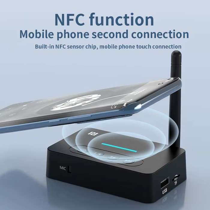 D9 2-in-1 Old-fashioned Audio Car Bluetooth Receiver Transmitter NFC Music Bluetooth Adapter