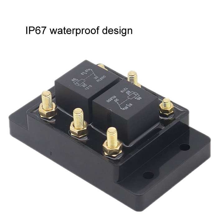 12V80A Automotive Relay Module Waterproof Fuse Box(Black)