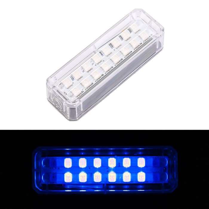 Solar Car Warning Double-Row Flashing Lights, Color: Blue