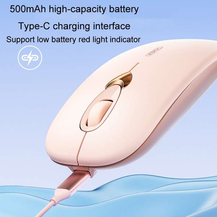 Inphic Q8 Gen 2 Bluetooth Mouse Wireless Silent Charging Office Business Girls Laptop Mouse(Milk Tea