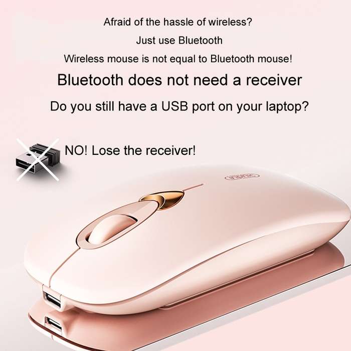 Inphic Q8 Gen 2 Bluetooth Mouse Wireless Silent Charging Office Business Girls Laptop Mouse(Milk Tea