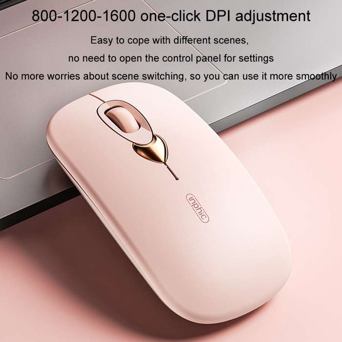 Inphic Q8 Gen 2 Bluetooth Mouse Wireless Silent Charging Office Business Girls Laptop Mouse(Milk Tea