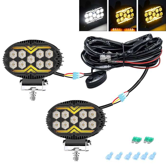 5.5 Inch Elliptical Hybrid Luminous Seagull Angel Eye Car Work Light(X17)