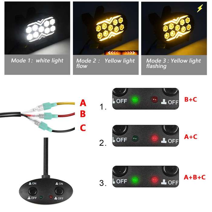 5.5 Inch Elliptical Hybrid Luminous Seagull Angel Eye Car Work Light(X17)