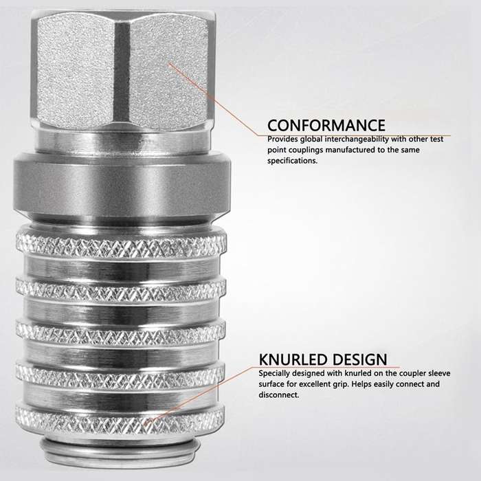 PD242 Series PD Steel Hydraulic Test Port And Diagnostic Equipment Quick Connect Coupler(Silver)