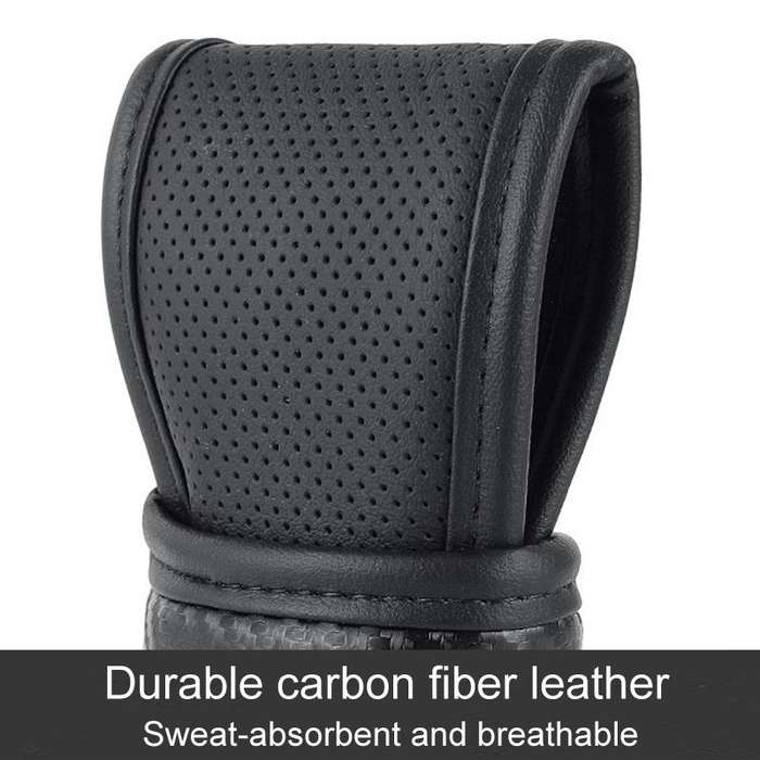 Car Automatic Universal Perforated Breathable Cowhide Side Opening Shift Cover, Style: B-Brown