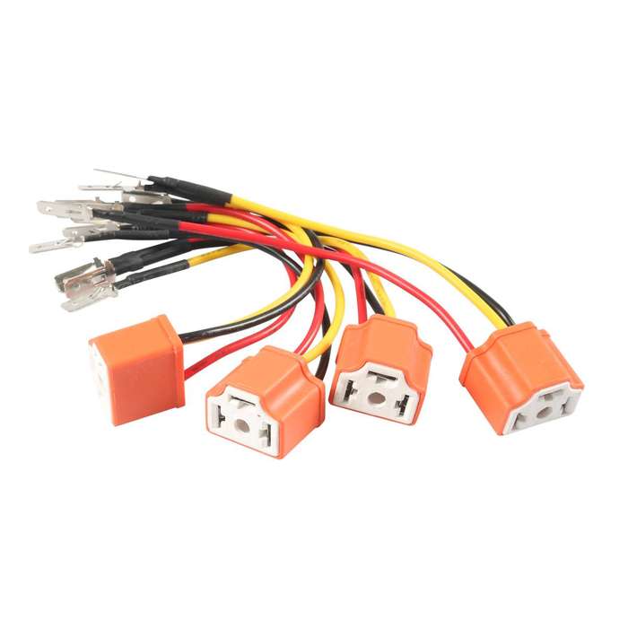 4pcs /Set Car Headlight Cable H4 Three-Plug Base Modification