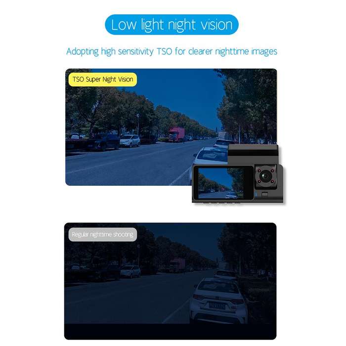 G71 HD 1080P Three-Lens 2.0-Inch Infrared Night Vision Driving Recorder, Spec: WIFI Connection