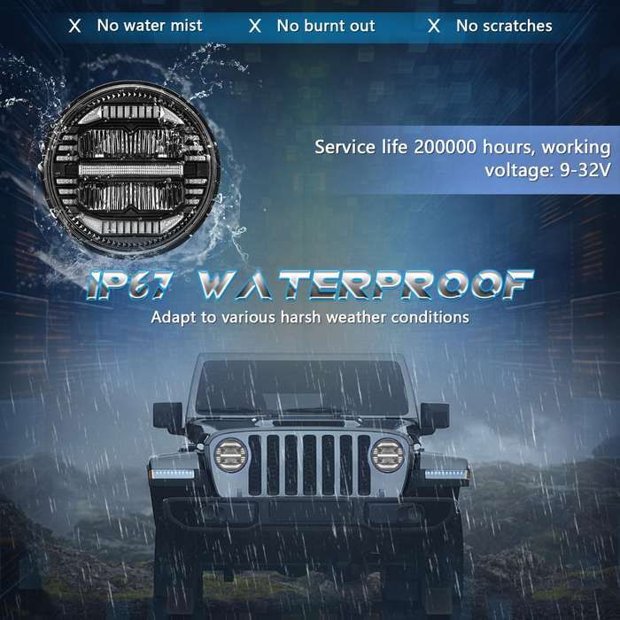7-inch Round Refraction LED Round Headlight For Wrangler(H4)