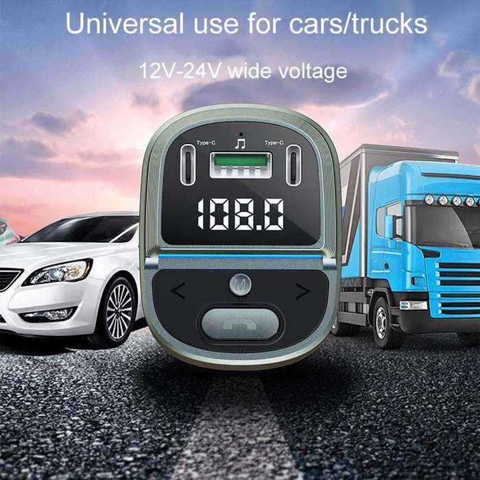 GZ07 Car Voltage Digital Display Fast Charger Vehicle MP3 Bluetooth Player