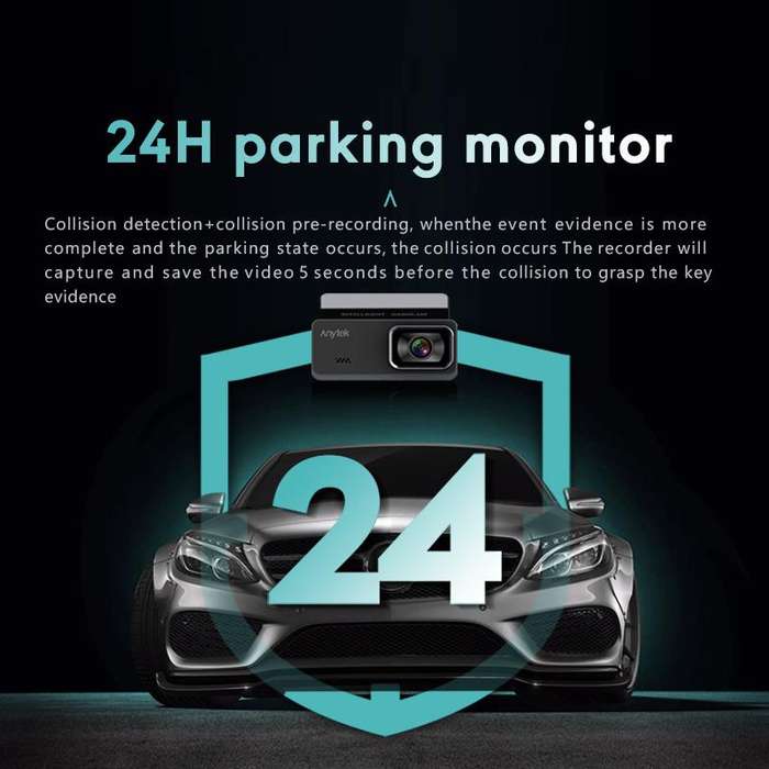 Anytek T1 PRO 3.2 Inch 2K HD Night Vision Car Recorder Hidden Car Camera Front And Rear Dual Recordi
