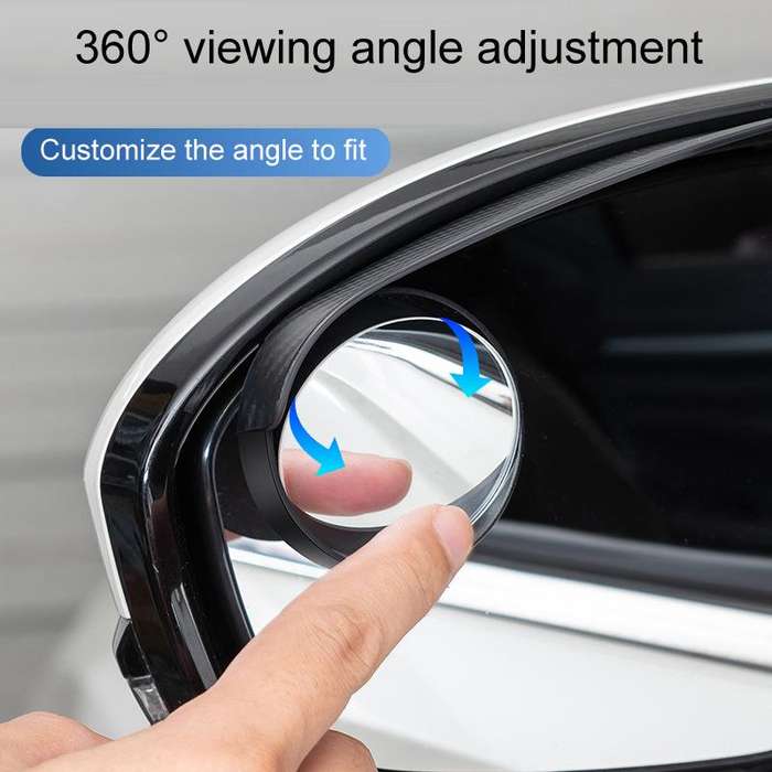 2pcs / Set Car Mirror Reversing Shield Rain Brow 2 In 1 Carbon Fiber Reflective Auxiliary Mirror Cov