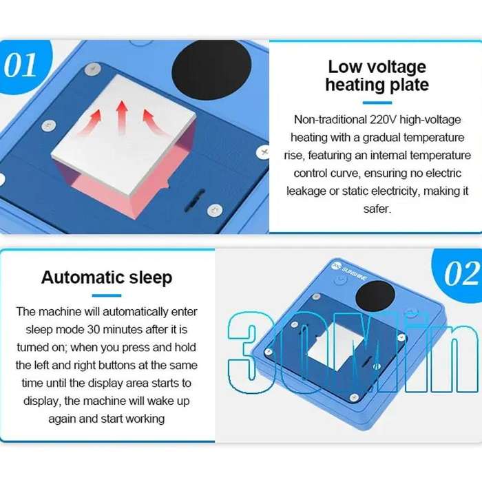 SUNSHINE SS-T12C IC Chip Heating Glue Remover Mobile Phone Repair Chip Fast Heating Efficient Glue R