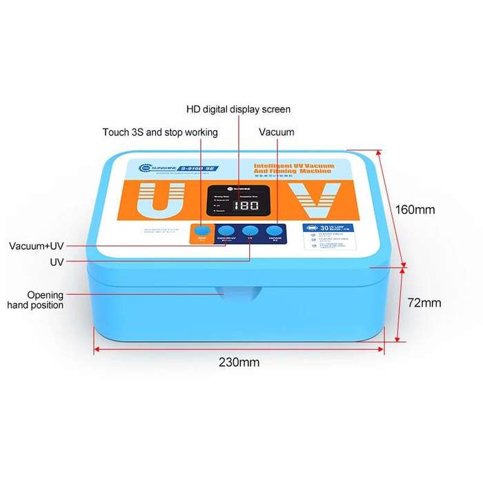 SUNSHINE S-918B SE Intelligent UV Light Curing Film Vacuum Laminator UV Curing + Vacuum Holding Mach