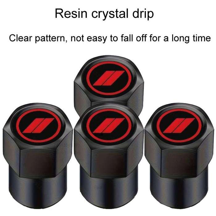 2 Sets Car Modification Aluminum Tire Valve Caps, Style: Alphabet Model