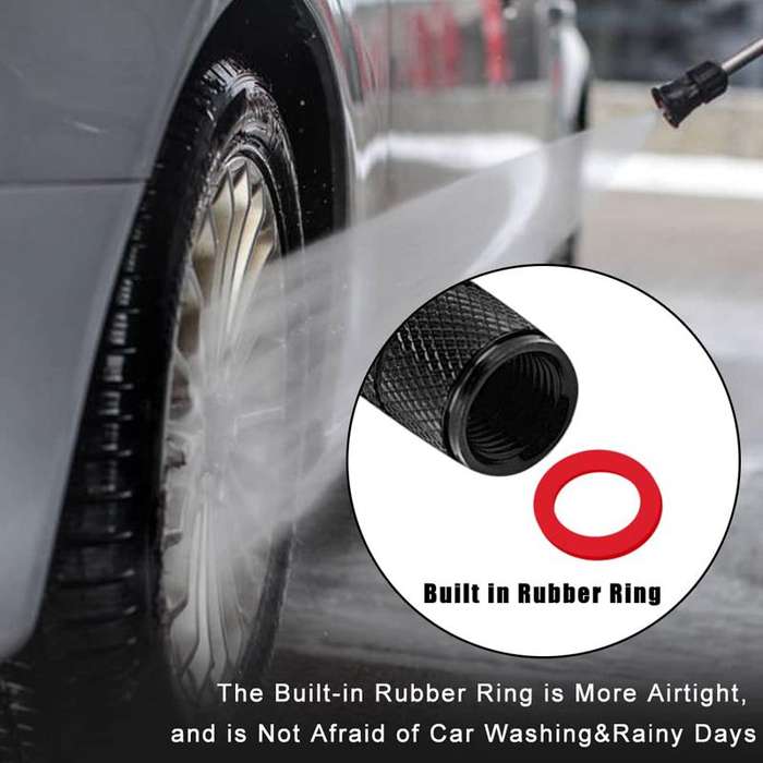 2 Sets Car Modification Aluminum Tire Valve Caps, Style: Red Strip Grid