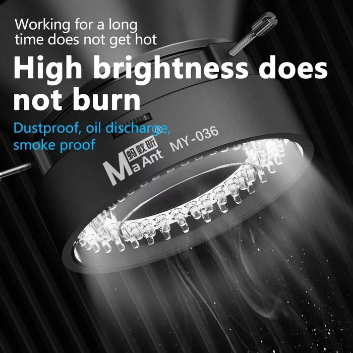 MaAnt MY-036 Cell Phone Repair 72 Beads Microscope Ring Light Source