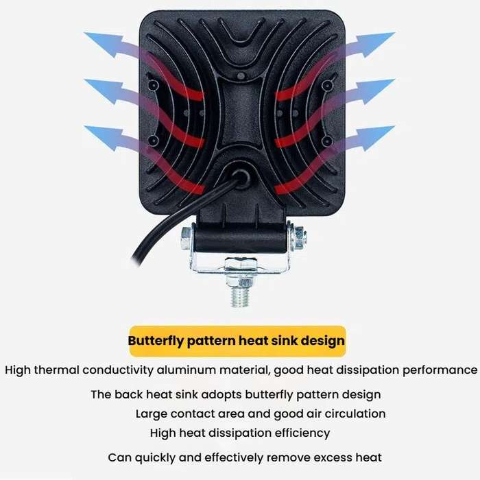 DC 12V-80V Forklift LED High Brightness Front Working Headlight, Size: 4 Inches 16 Beads