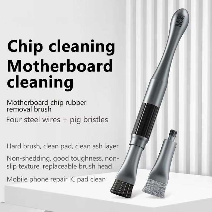 MaAnt 2 In 1 Stiffened Cylinder Short Brush Cell Phone Repair Motherboard Cleaning Brush