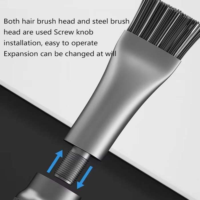 MaAnt 2 In 1 Stiffened Cylinder Short Brush Cell Phone Repair Motherboard Cleaning Brush