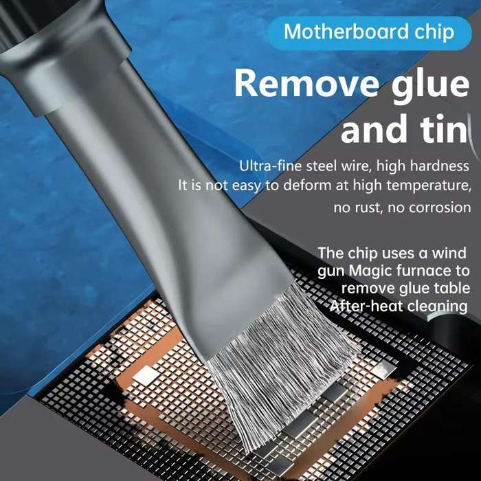 MaAnt 2 In 1 Stiffened Cylinder Short Brush Cell Phone Repair Motherboard Cleaning Brush