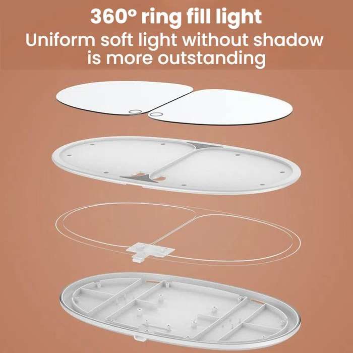 Car Sun Visor LED Touch Light Magnifying Makeup Mirror(White)