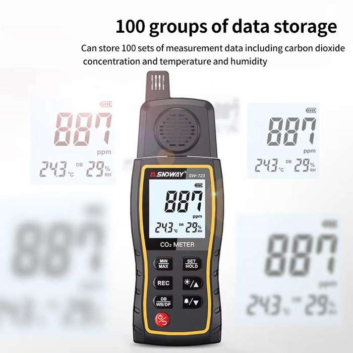 SNDWAY SW-723 Carbon Dioxide Gas Detector Handheld Indoor Household Air CO2 Concentration Alarms