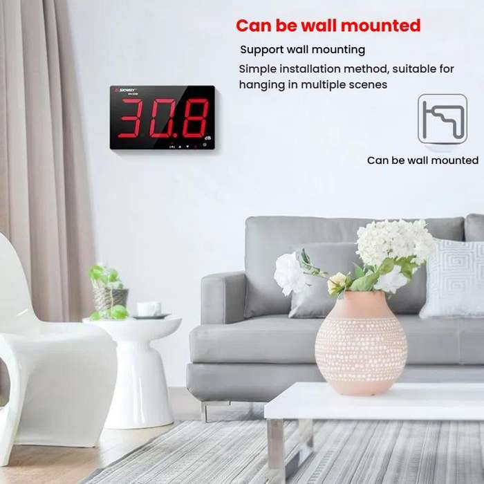 SNDWAY SW-525C 9.6 inch Wall Mounted Decibel Meter Large Screen Environmental Noise Monitor