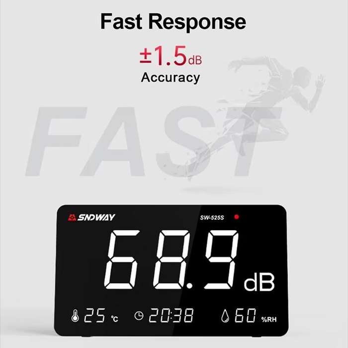 SNDWAY SW-525S Desktop Noise Meter Temperature and Humidity Meter Decibel Meter Environmental Noise