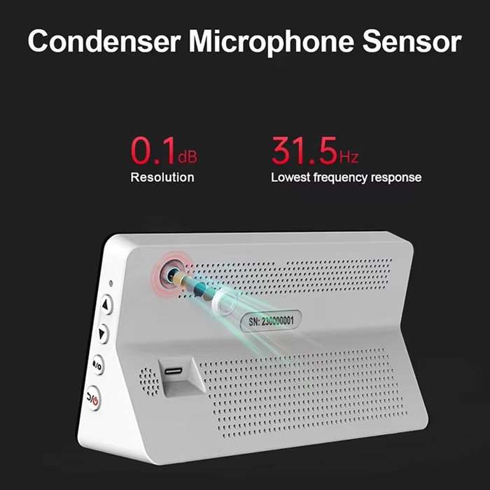 SNDWAY SW-525S Desktop Noise Meter Temperature and Humidity Meter Decibel Meter Environmental Noise