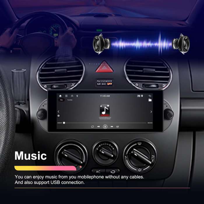 For Volkswagen Beetle 2002-2010 6.86 inch 2+64G Horizontal Screen Android Car Player, Spec: Standard