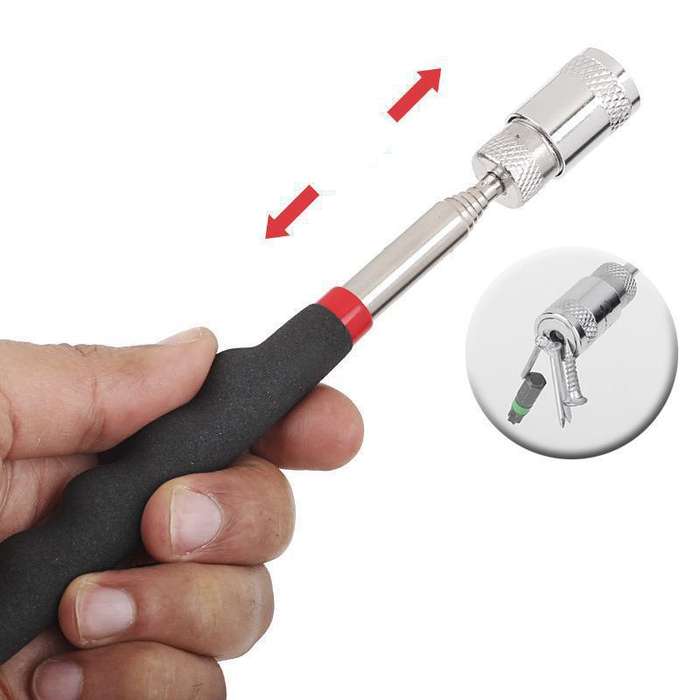 Telescopic Magnetic Picker Magnetic Rod Auto Repair Tool Metal Picker, Spec: Plastic 8LB Orange
