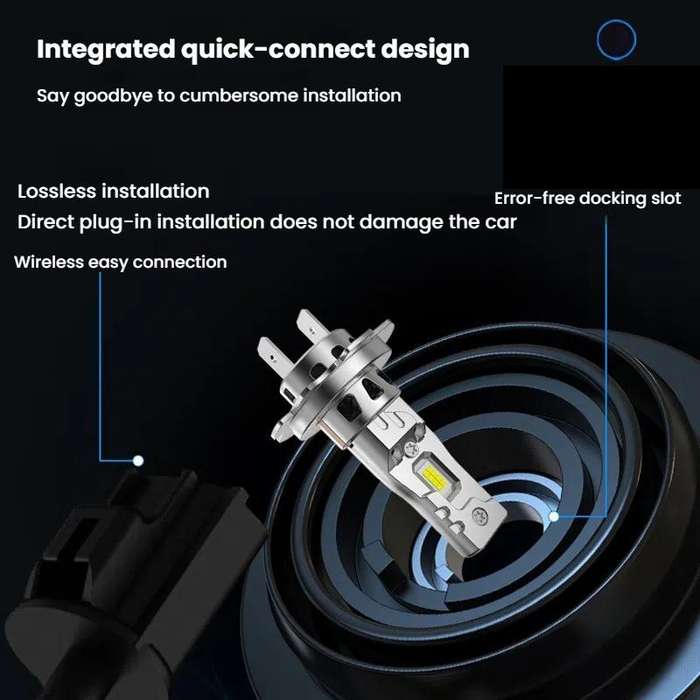 2pcs 6000K Mini Car Plug-in Integrated LED Headlights, Model: H7(White Light)