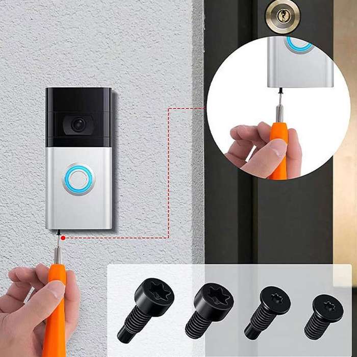 40pcs /Pack T6 T15 Security Tamper-Proof Torx Screws with Anti-Theft Holes for Ring Doorbell & Camer