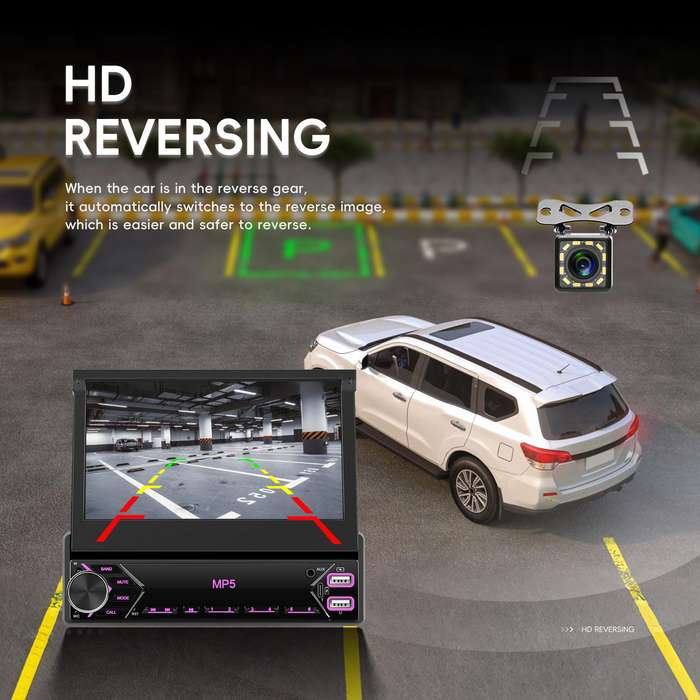 7 inch Universal Manual Retractable Screen Car MP5 Player Car Center Control All-in-One Wired Carpla
