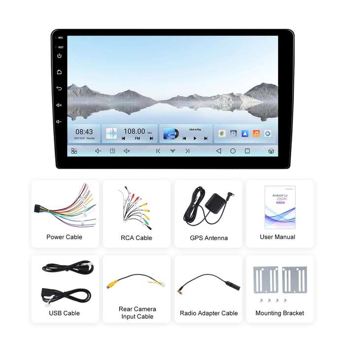 7 Inch 4+64G WiFi Version Dual Butt Universal Bluetooth Wireless Carplay Car Navigation Center Contr