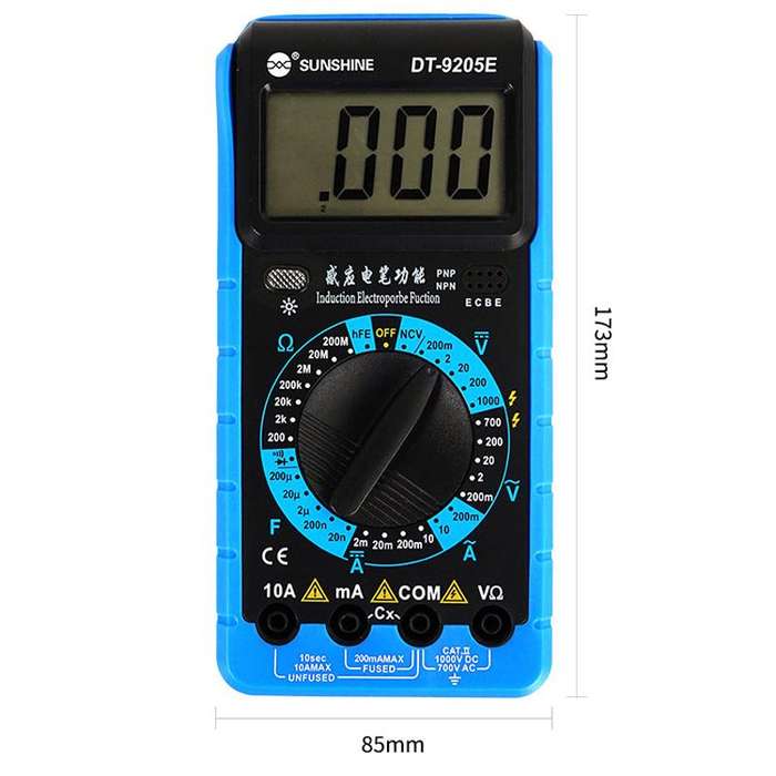 SUNSHINE DT-9205E High-Precision Digital Multimeter For Measuring Current Voltage Portable Repair El