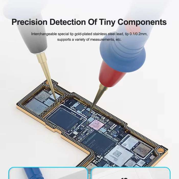 SUNSHINE SS-024B Replaceable Stainless Steel Probe Tips Soft Silicone Multimeter Probe Tips