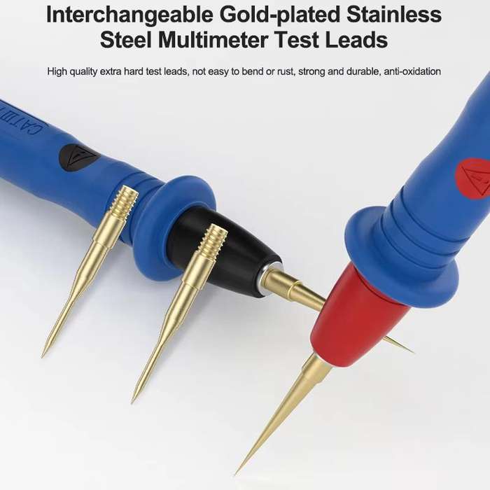 SUNSHINE SS-024B Replaceable Stainless Steel Probe Tips Soft Silicone Multimeter Probe Tips