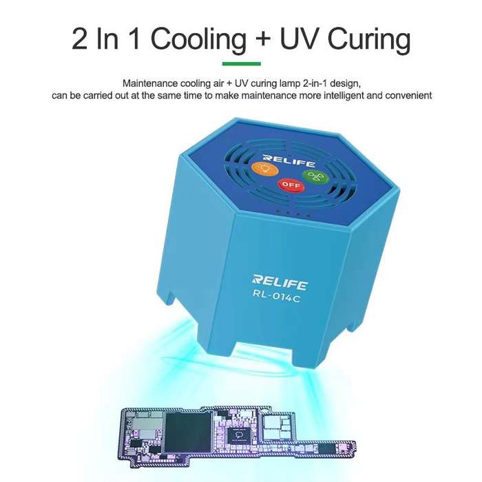 RELIFE RL-014C Mobile Phone Repair Motherboard Cooling Fan + UV Curing Lamp 2 In 1 UV Curing Lamp fo