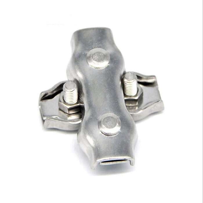 304 Stainless Steel Plate Single Clip Double Clamp Wire Rope Clamp, Specification:M8, Style:Double C