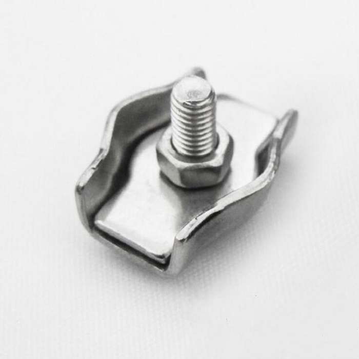 5 PCS 304 Stainless Steel Plate Single Clip Double Clamp Wire Rope Clamp, Specification:M2, Style:Si
