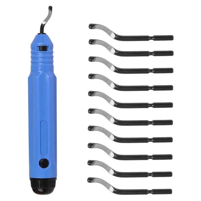 NB1100 Hand Deburr Trimming Knife Scraper, Style:Handle +10 Cutter Heads